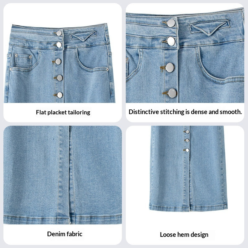 Jupe Denim — Midi Boutonnée Classique & Structurée