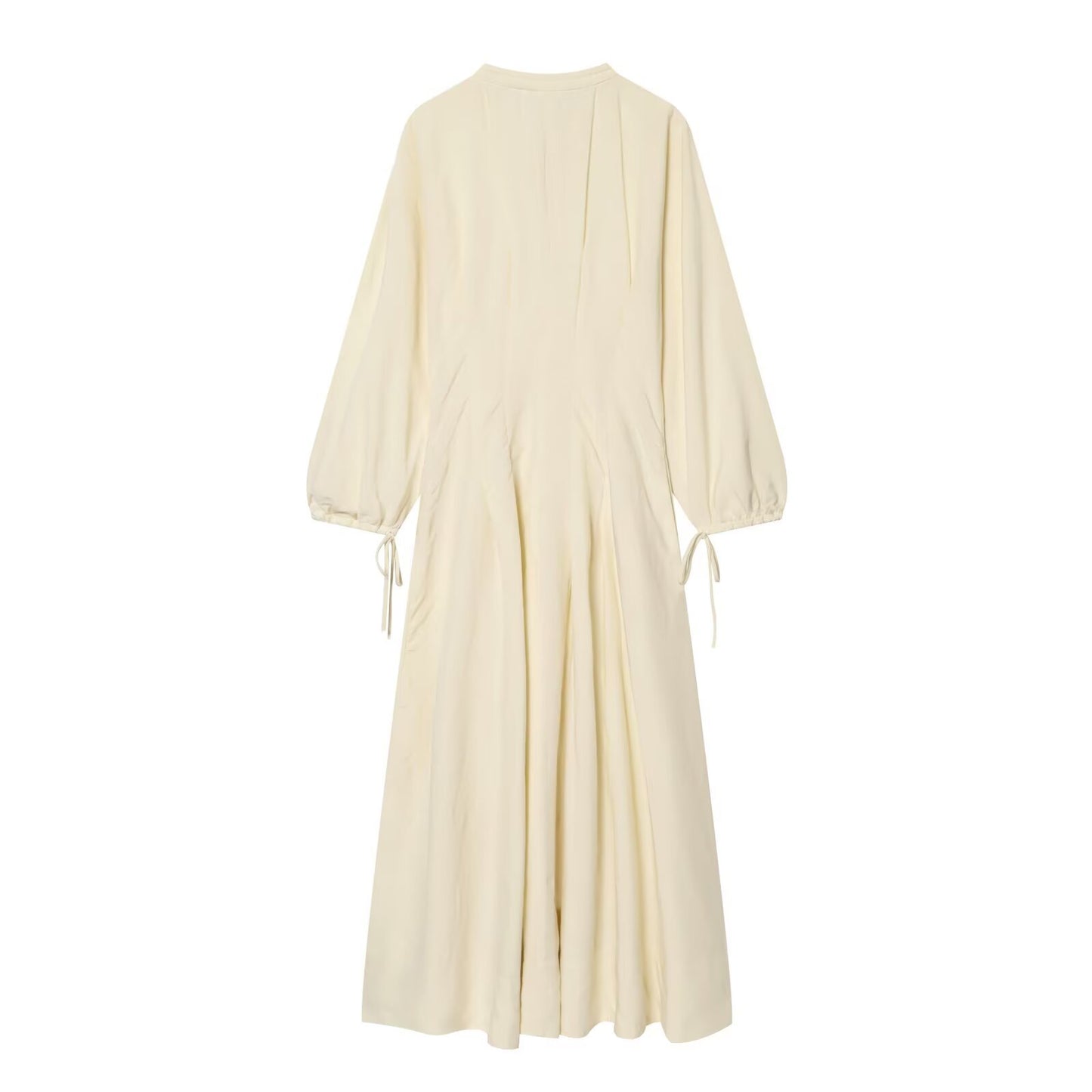 Robe Plissée Cintrée Col Rond