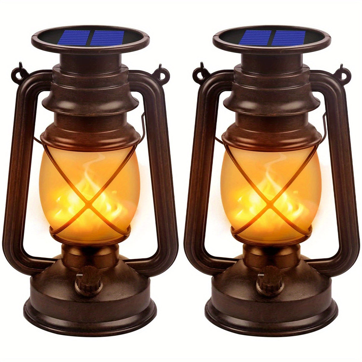 Lanterne solaire vintage à éclairage LED vacillant | elesira