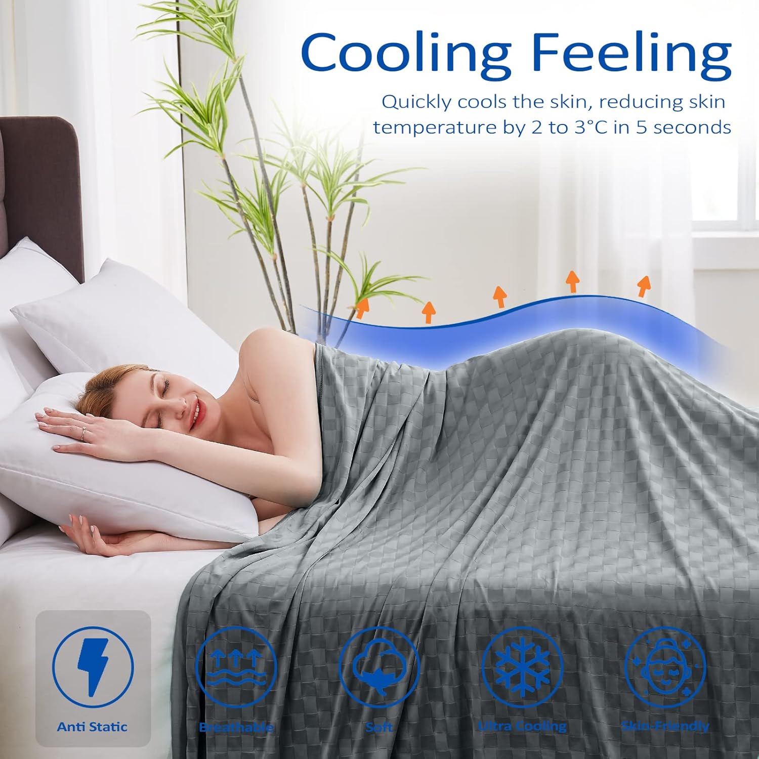 ChillEase Arc-Chill Cooling Blanket For Hot Sleepers, Soft And Breathable Comfort - Elesira