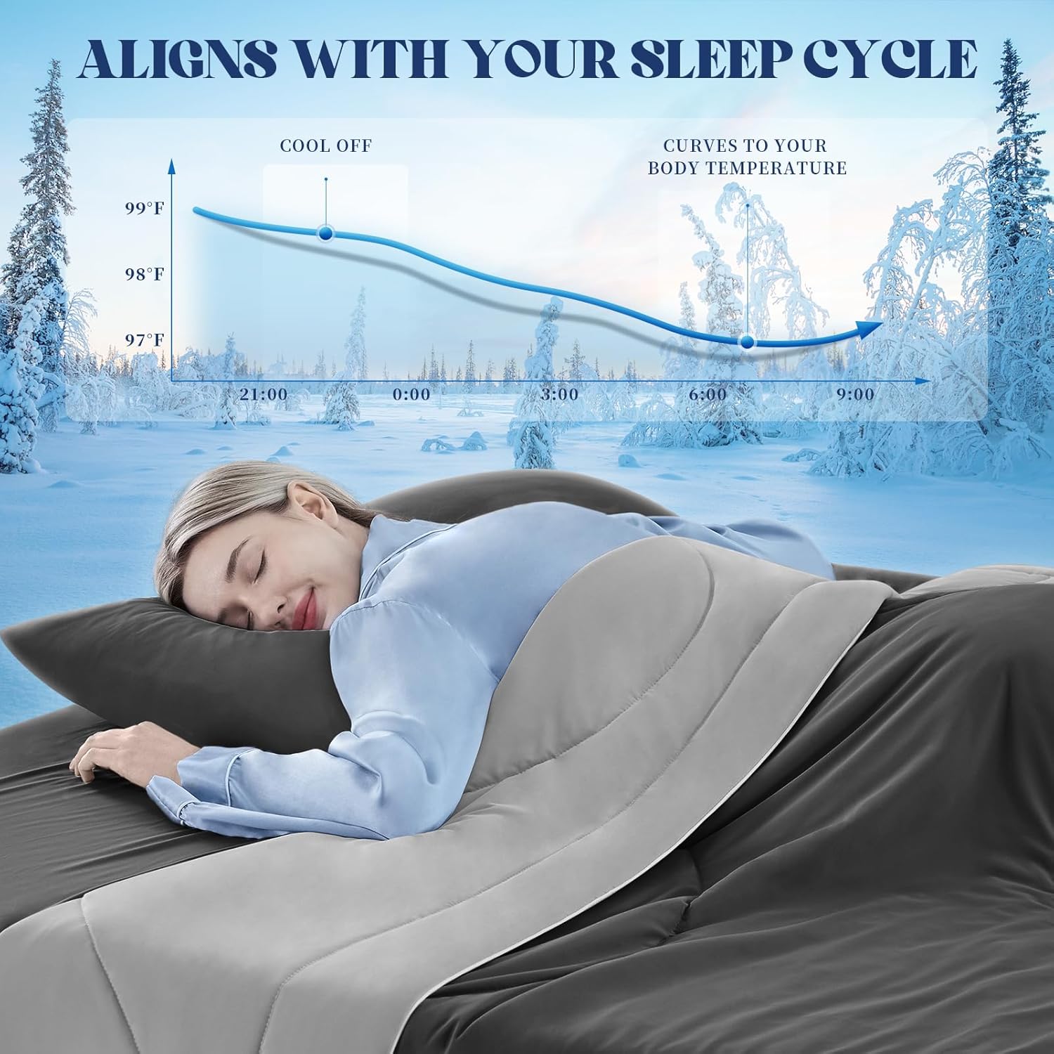 Cooling Comforter Double-Sided Ice Fabric For Hot Sleepers - Elesira