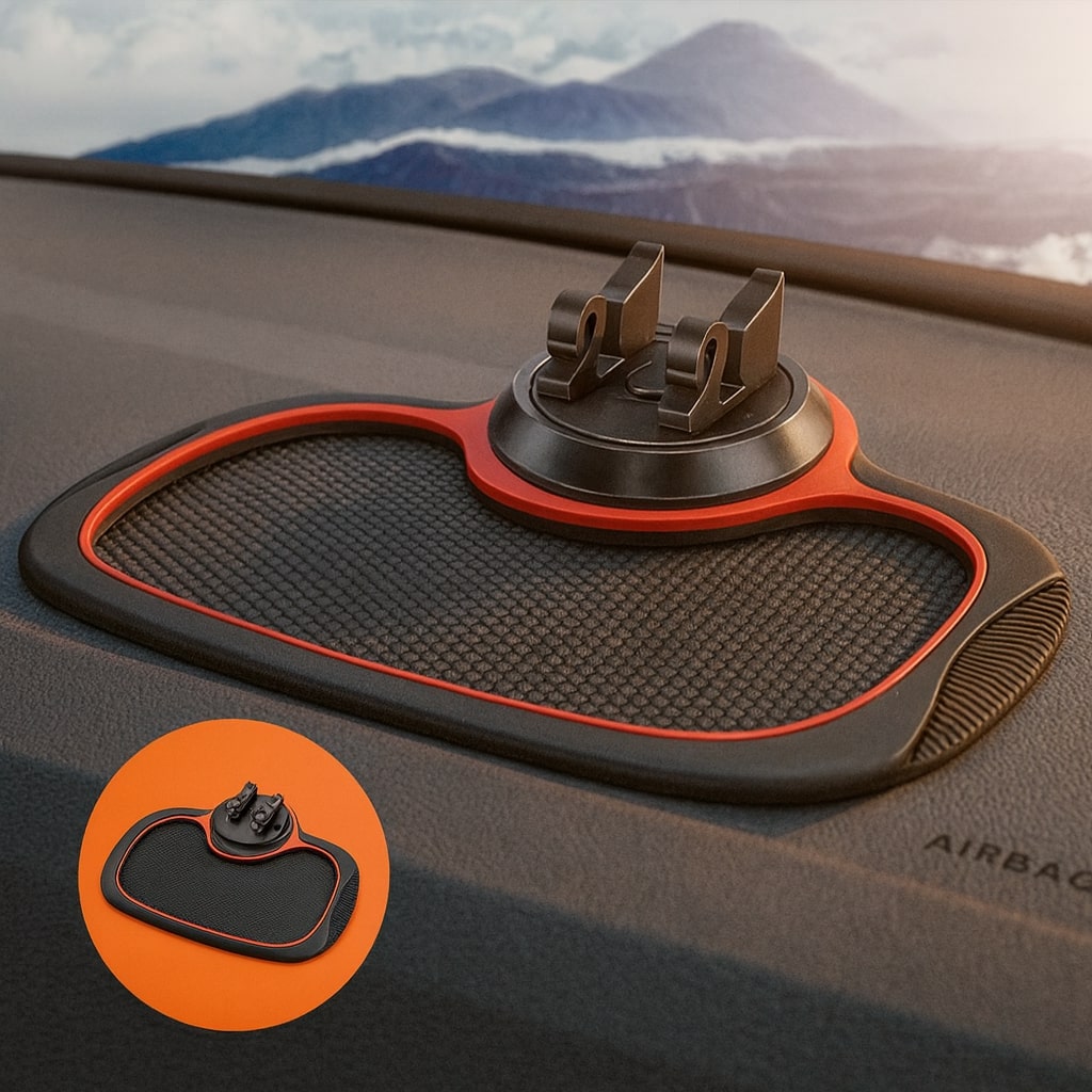 Tapis organiseur de tableau de bord SmartGrip avec support pour téléphone | elesira