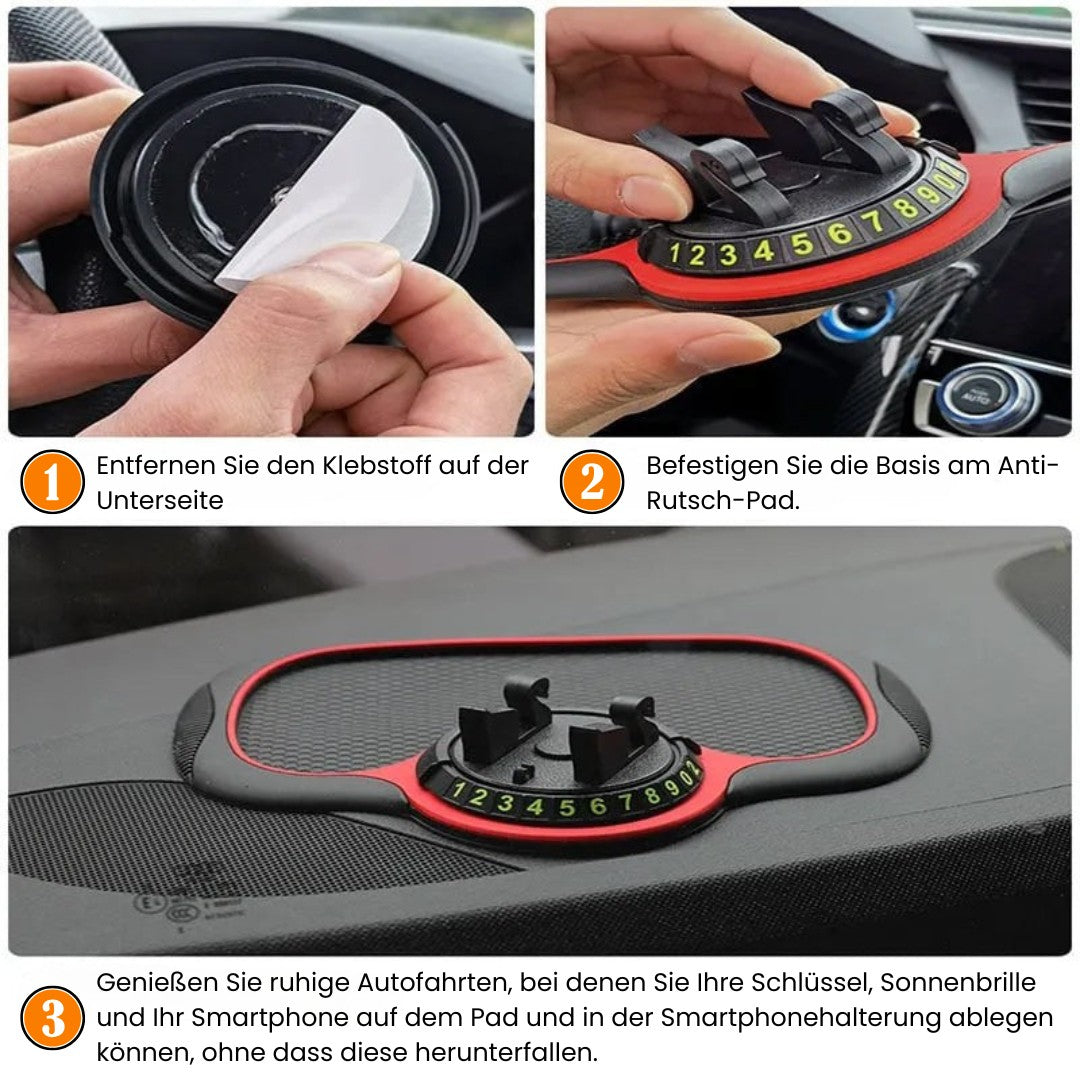 Tapis organiseur de tableau de bord SmartGrip avec support pour téléphone | elesira