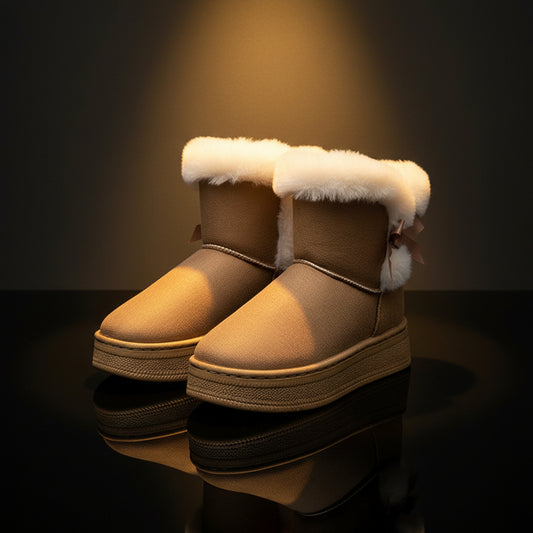 Bottes femme mi-mollet fourrées à doublure thermique