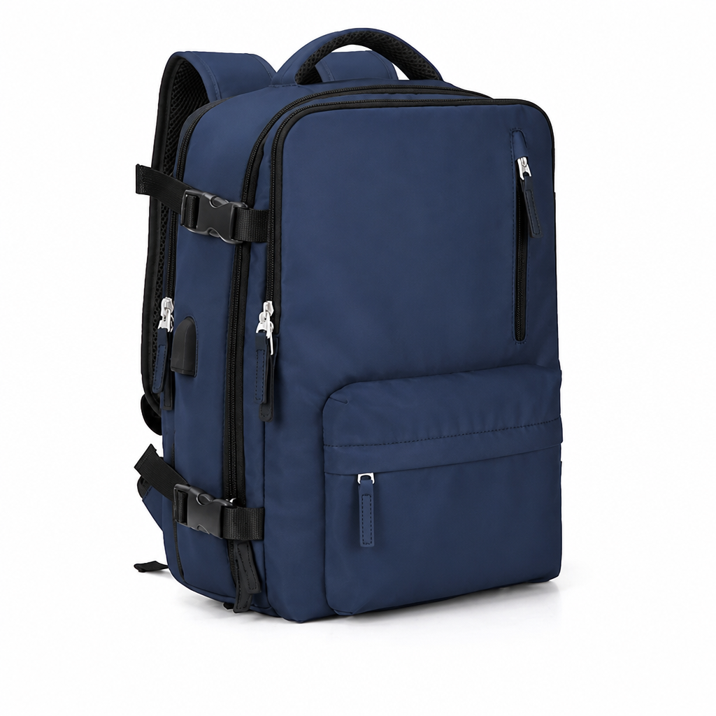 Vattentät reseryggsäck med USB-port och skofack (40L) | elesira