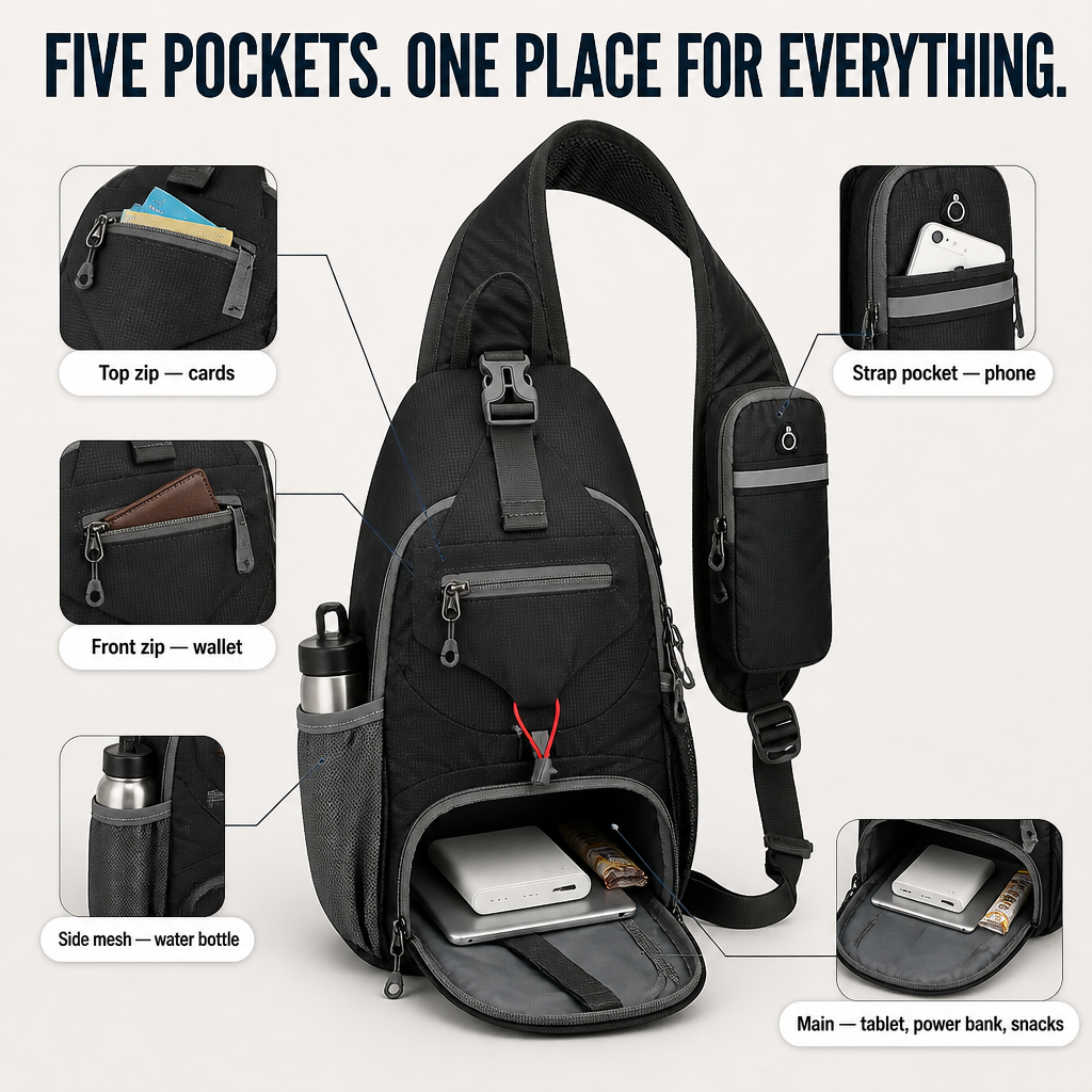 SmartPack | Hold Your Phone, Wallet & Water Bottle Minus the Backpack Bulk | elesira