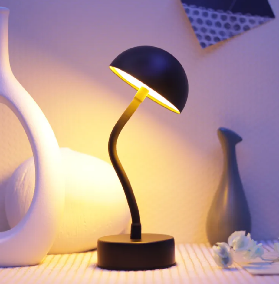 Candeeiro de mesa LED sem fios e regulável a pilhas FlexLamp - Controlo tátil contemporâneo - Sala de estar - Candeeiro de leitura - Candeeiro de cabeceira | elesira