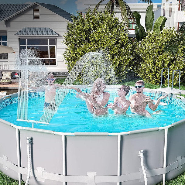 Solar-Powered RGB Fountain for Pool – Evening Light Display | elesira