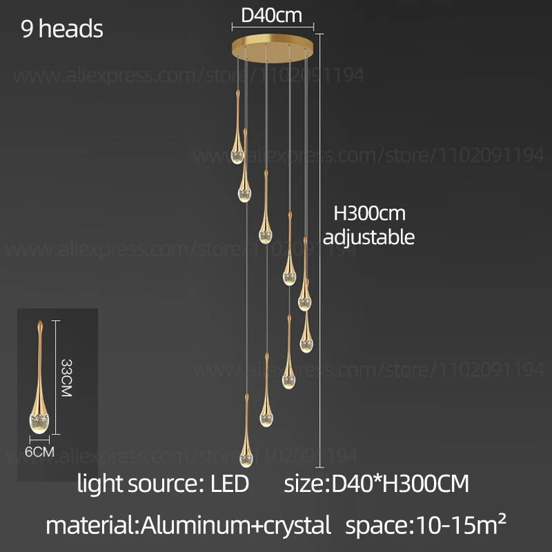 Golden Teardrop Lighting Fixture | elesira