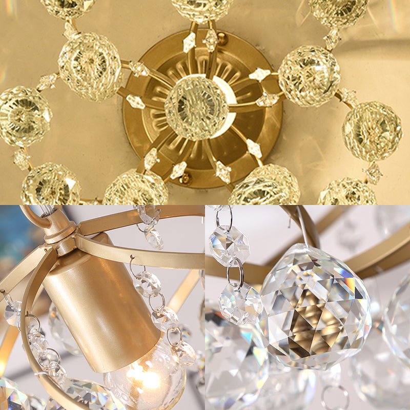 Ceiling lamp with crystal ball and brass accents | elesira