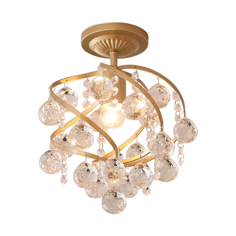 Ceiling lamp with crystal ball and brass accents | elesira