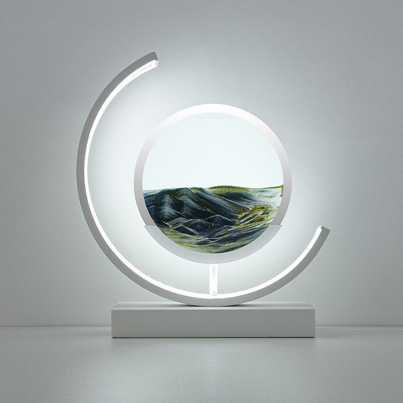 ZenGlow LED-bordslampa – konstnärlig lampa med sandrörelse | elesira