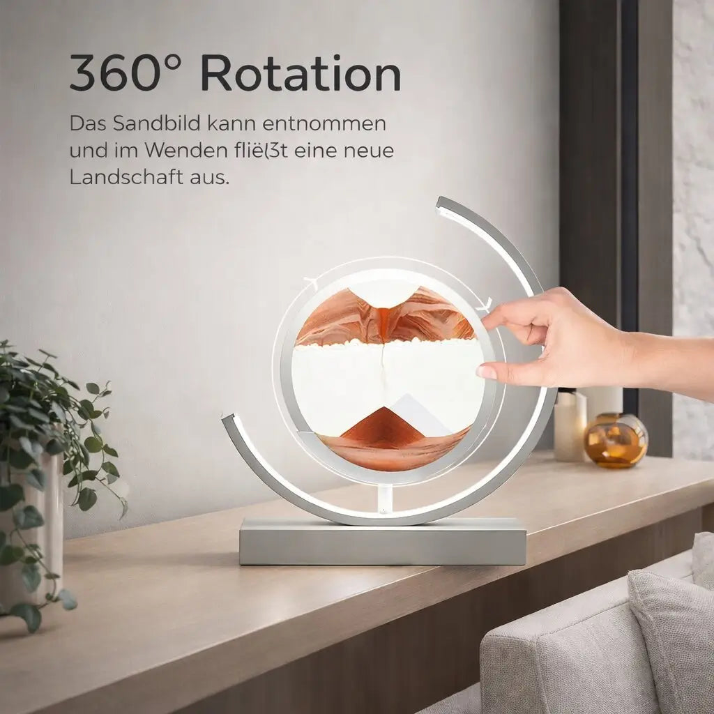 ZenGlow LED-bordslampa – konstnärlig lampa med sandrörelse | elesira