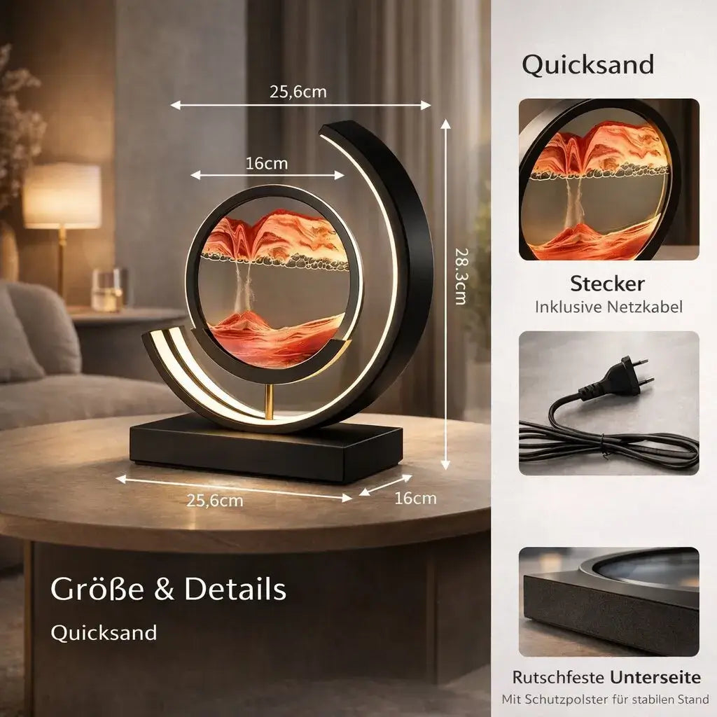 ZenGlow LED-bordslampa – konstnärlig lampa med sandrörelse | elesira