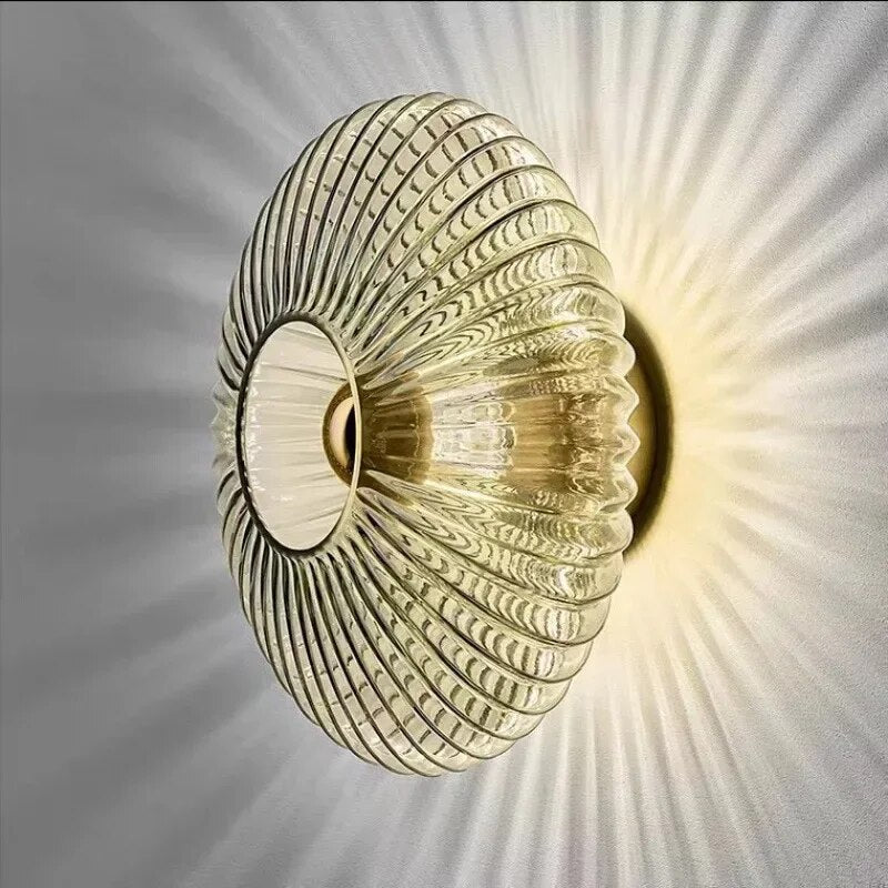 Γυάλινα κυματοειδή επιτοίχια φωτιστικά LumenRipple για εσωτερική διακόσμηση | elesira