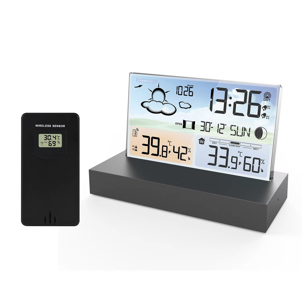 Horloge de bureau intelligente en acrylique avec alarme et affichage de la température | elesira