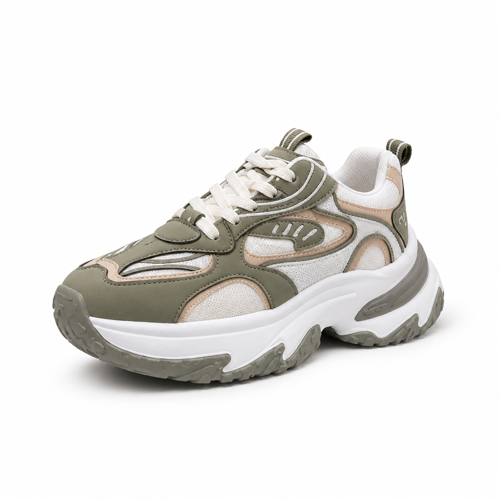 VeroStride-khaki-sneakers | Ubesværet elegance møder skyagtig komfort hele dagen | elesira