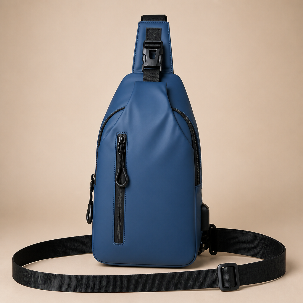 VertaShield – Voděodolná crossbody taška přes rameno s USB nabíjecím portem - elesira