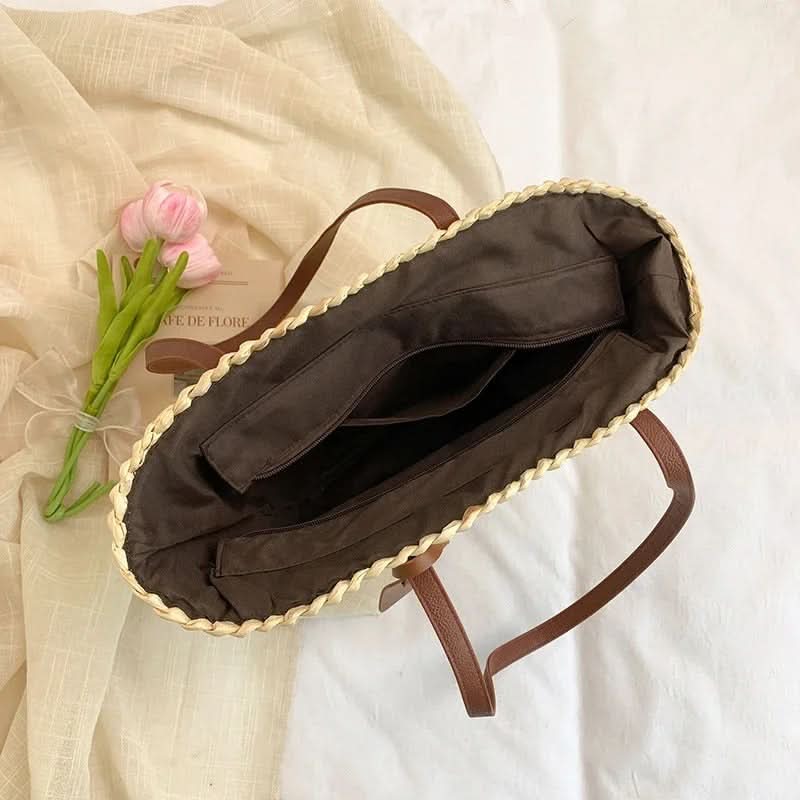 Woven Straw Tote Bag for Beach Use | elesira