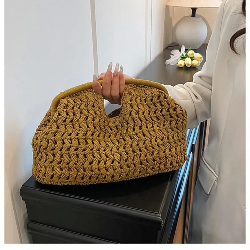 Sac bandoulière en raphia tressé au design élégant | elesira