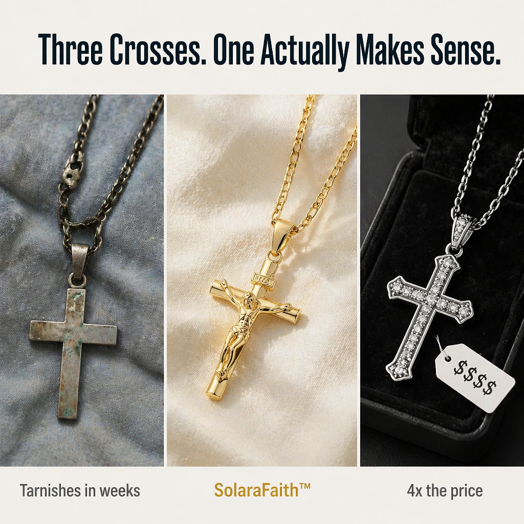 SolaraFaith | Rock a Crucifix That Won't Fade, Break, or Stain Your Skin Green | elesira