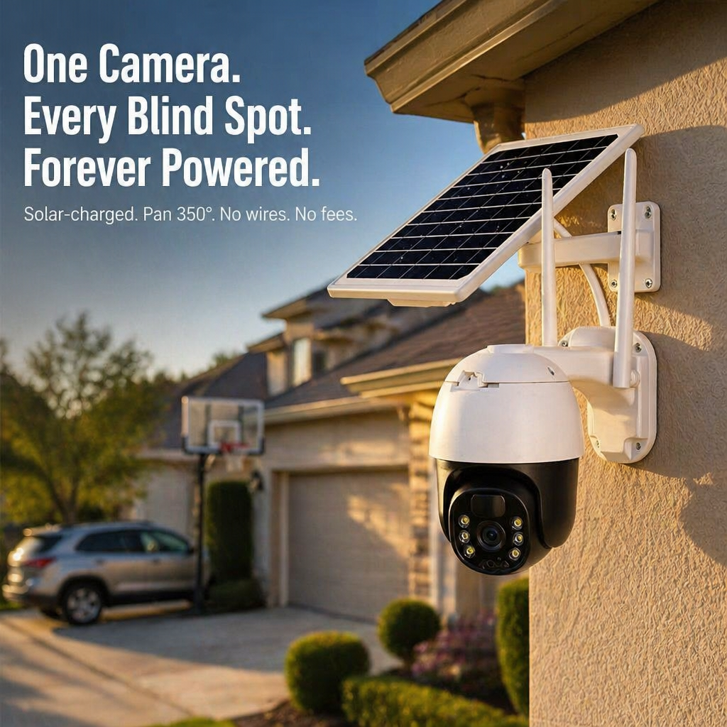 SolarSentry Wireless Outdoor Camera | Monitor Every Blind Spot Around the Clock, No Cables, No Fees | elesira