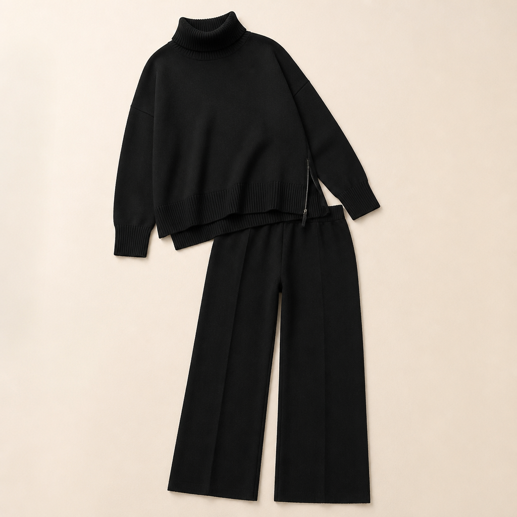 SilvaEase – Ensemble confortable composé d’un pull oversize et d’un pantalon à jambes larges | elesira