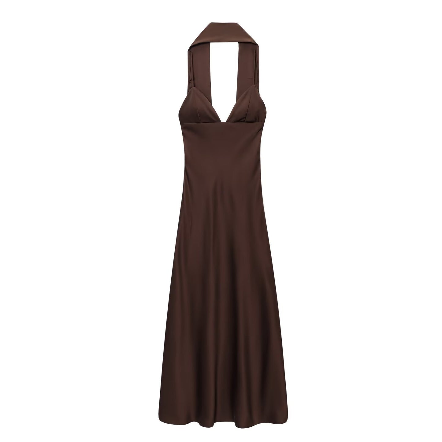 Robe Casual Effet Satin Soyeux