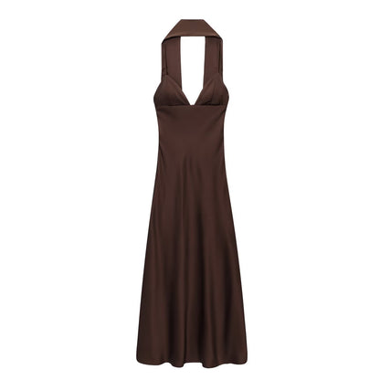 Robe Casual Effet Satin Soyeux