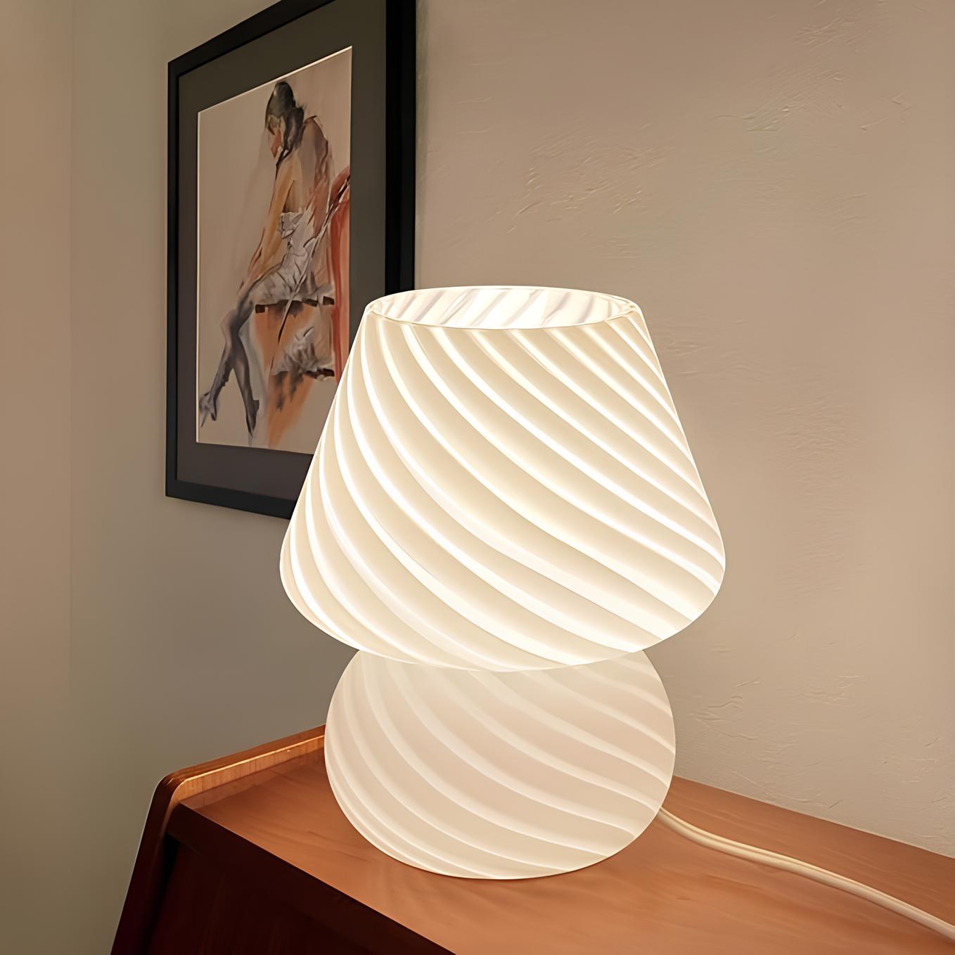 Hand-Blown Glass Art Lamp – Elegant Ambient Lighting for Home Décor | elesira