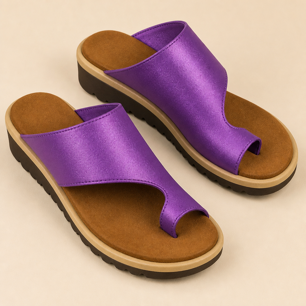 Solivra – Wedge Sandals for Bunion Relief with Toe-Aligning Strap | elesira