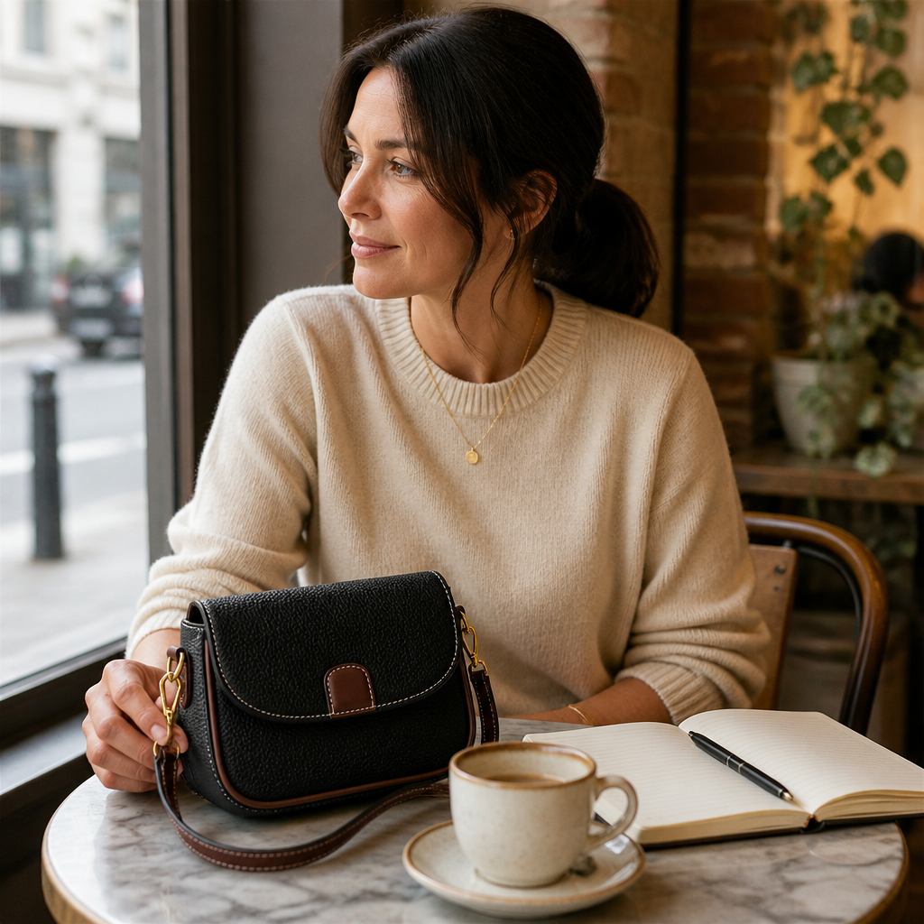 SolaraVera – Timeless Pebbled Leather Crossbody with Magnetic Snap | elesira