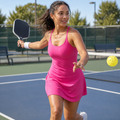 VerveStride – Athletic Backless Dress Featuring Integrated Shorts & Side Pockets | elesira
