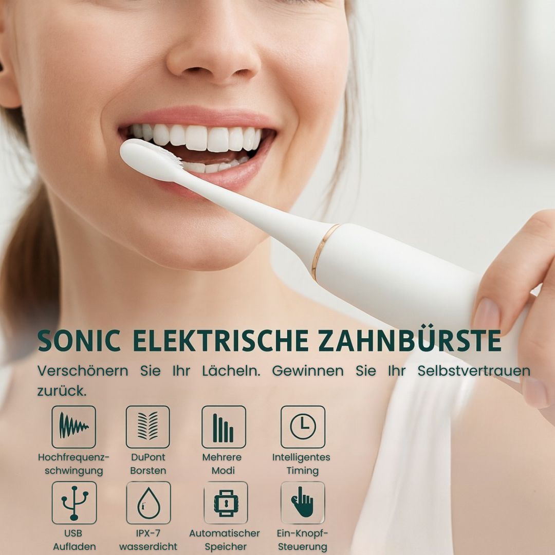 Sonic-tannbørste med 6 rengjøringsmoduser for alle aldre | elesira