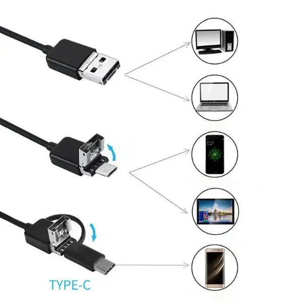 Smart inspeksjonskamera - 5 m fleksibel kabel for smarttelefoner | elesira