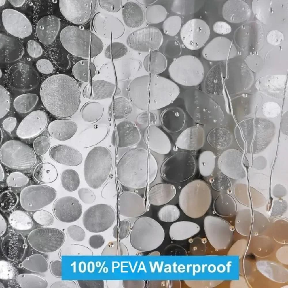 Rideau de douche étanche à motif galets – design transparent | elesira