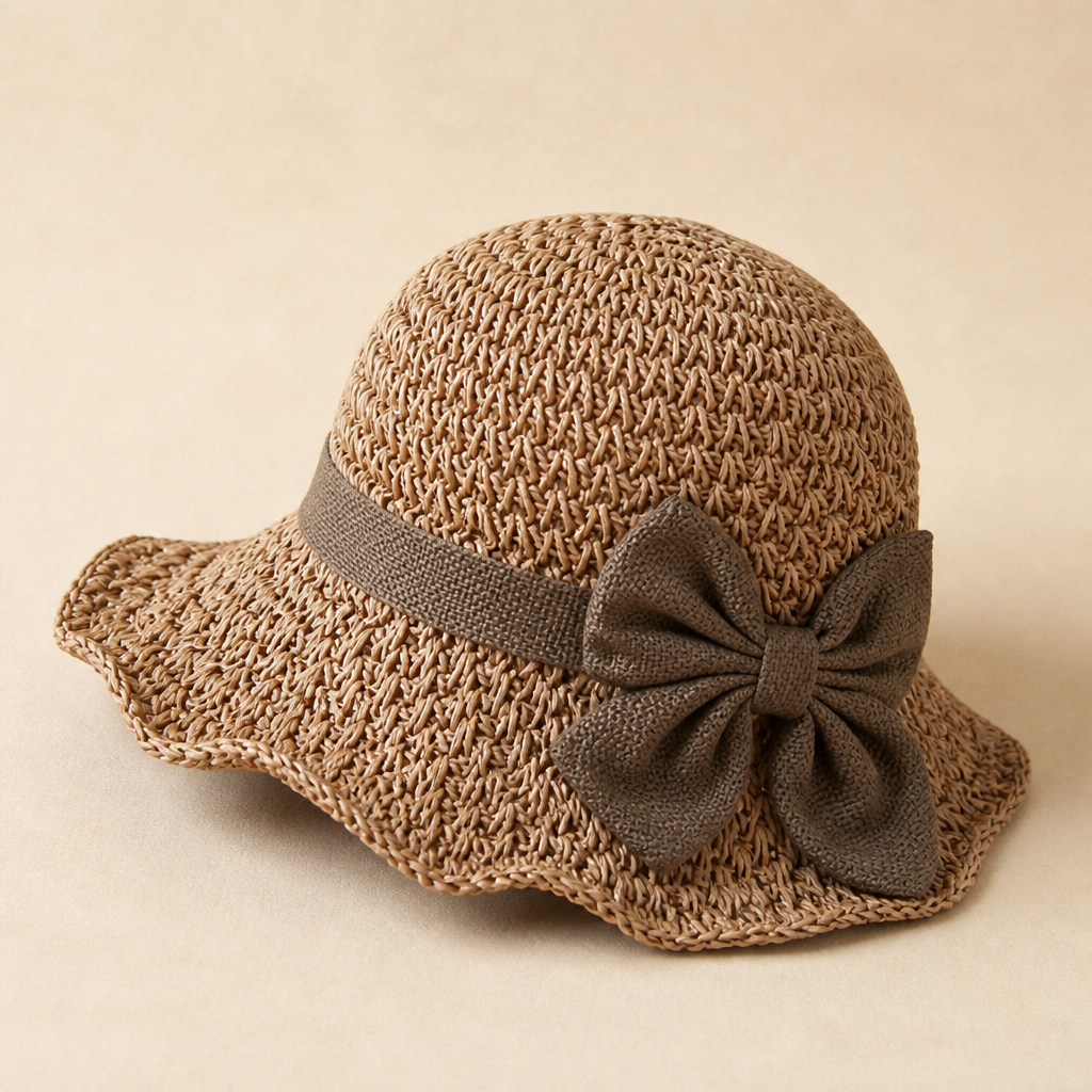 Solenza – Stylish Packable Straw Sun Hat Featuring Bow | elesira