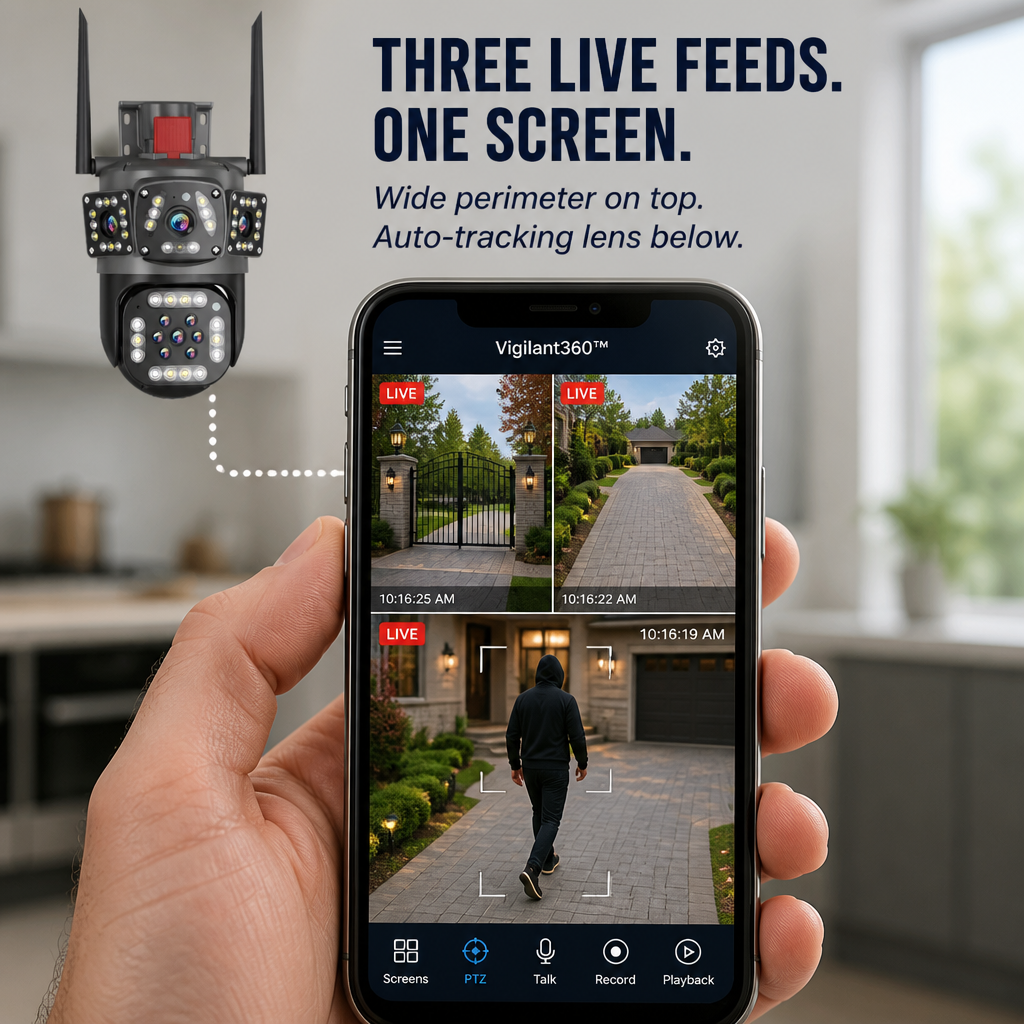Vigilant360 | Beveilig elke hoek met HD-beeld van meerdere lenzen | elesira