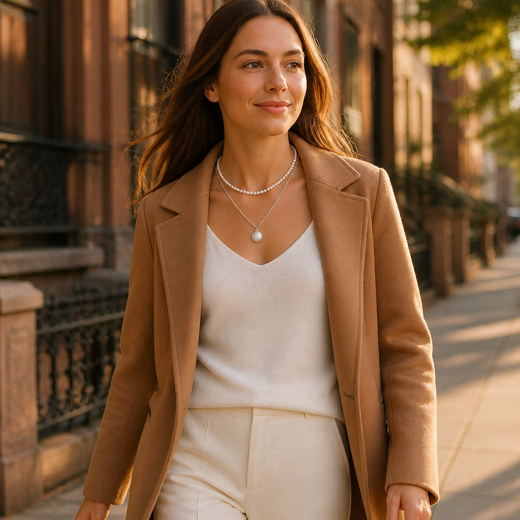 VitariaLuxe – Delicate Pearl Layers Necklace with Pendant Drop | elesira