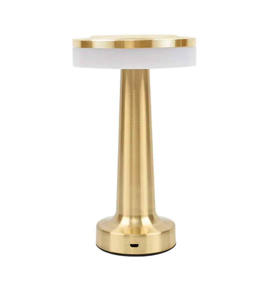 Lampe de table LED sans fil à batterie LuxeLamp - Intensité réglable par effleurement - Doré | elesira