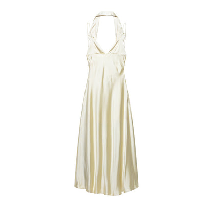 Robe Casual Effet Satin Soyeux