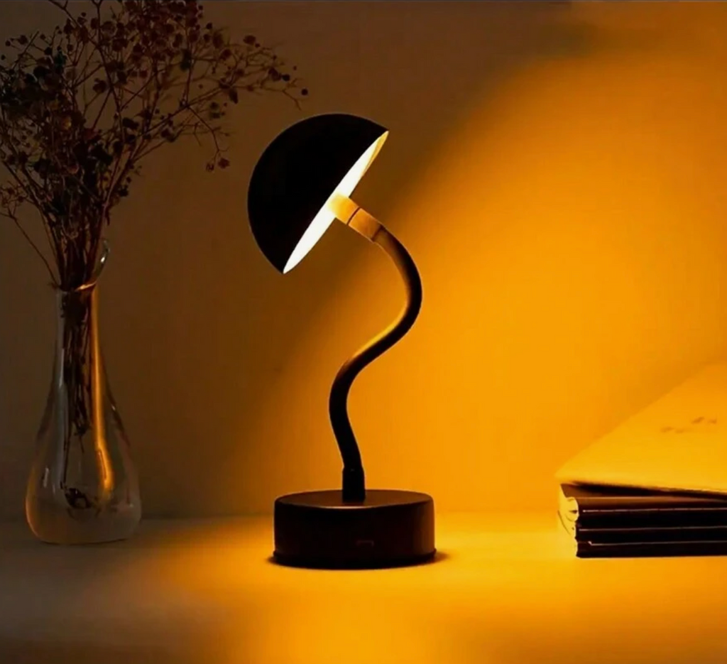 Candeeiro de mesa LED sem fios e regulável a pilhas FlexLamp - Controlo tátil contemporâneo - Sala de estar - Candeeiro de leitura - Candeeiro de cabeceira | elesira
