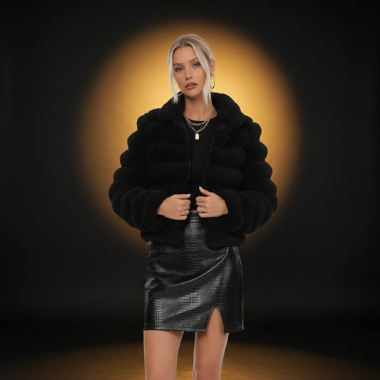 Veste en Fourrure Synthétique Femme