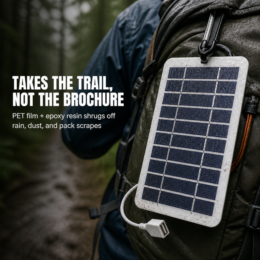 SolaraFlex | Připevněte k batohu a dobíjejte powerbanky na cestách při pěší turistice | elesira