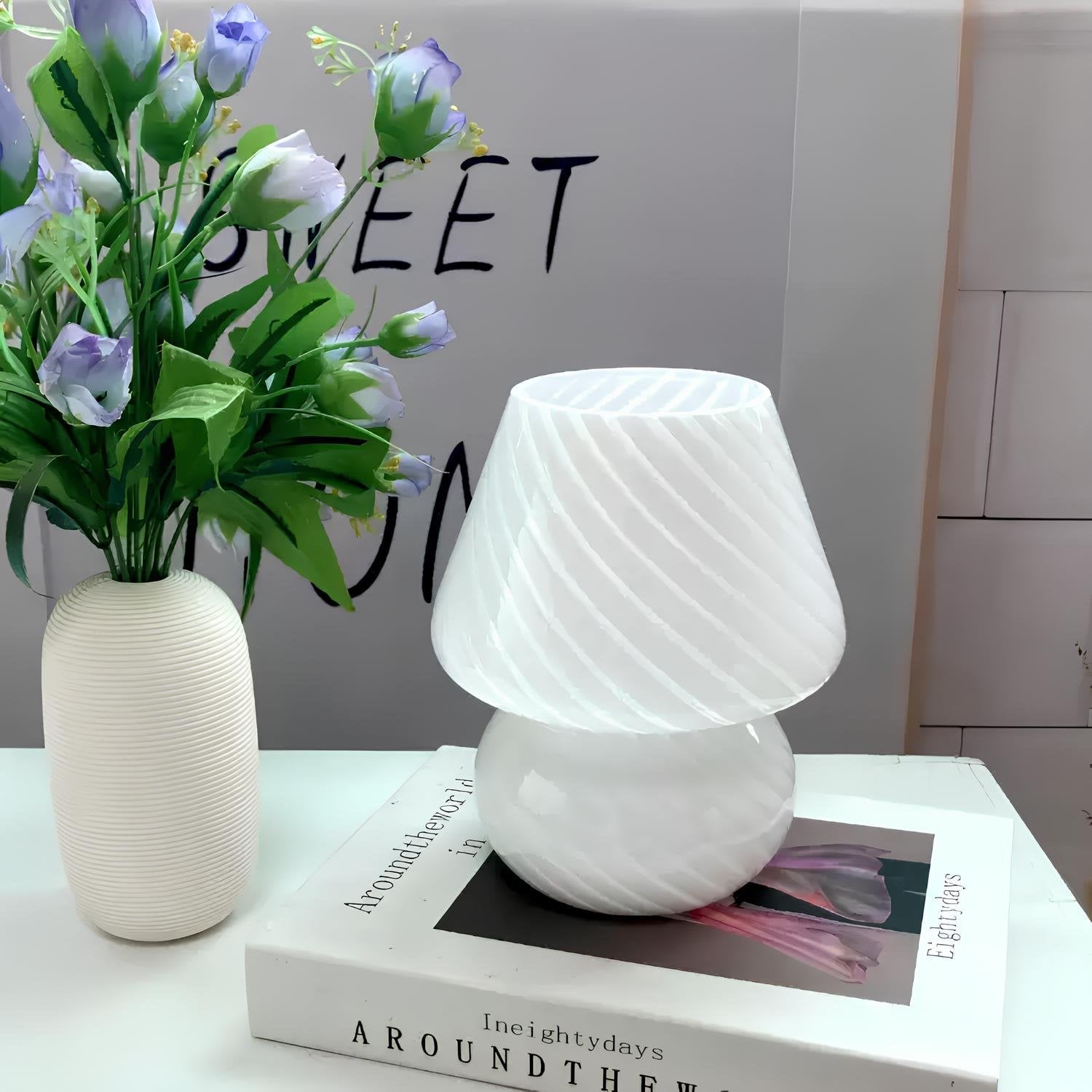 Hand-Blown Glass Art Lamp – Elegant Ambient Lighting for Home Décor | elesira