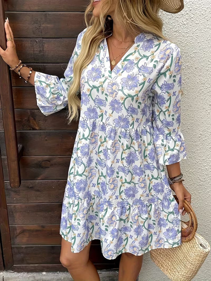 Robe Élégante Manches Trois-Quarts