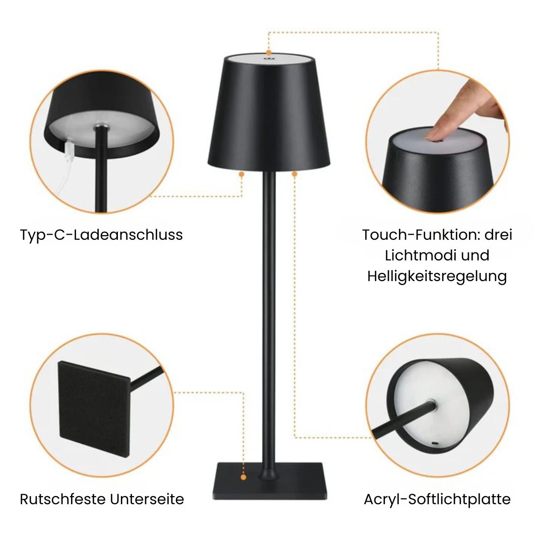 Wireless LED Desk Lamp with Touch Dimmer – Cordless, Clean Ambiance | elesira