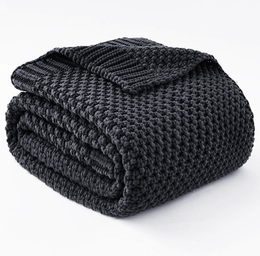 Cozy Comfort Weighted Knitted Blanket With Cooling Microfiber For All Season Relaxation - Elesira