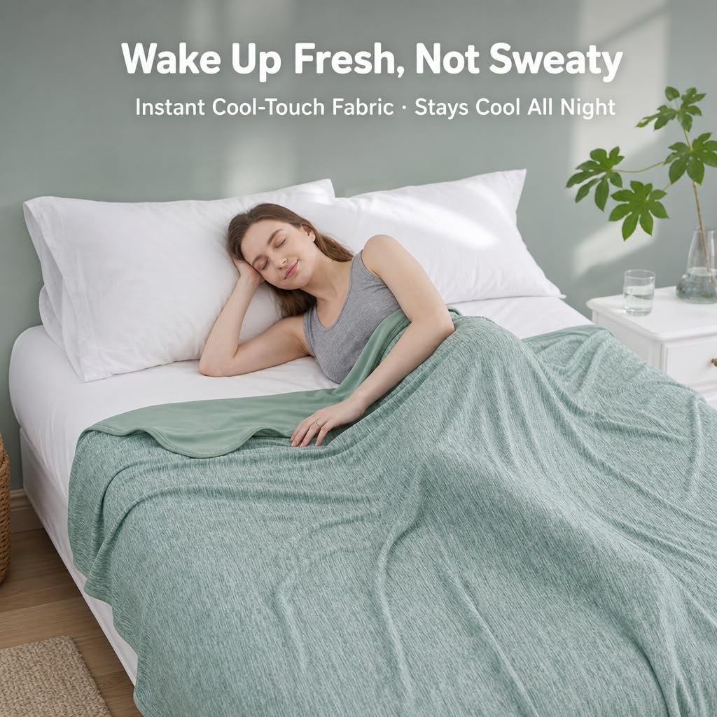 Cool Comfort Queen Cooling Blanket With Q Max Over 0.4 Fabric For Hot Sleepers - Elesira