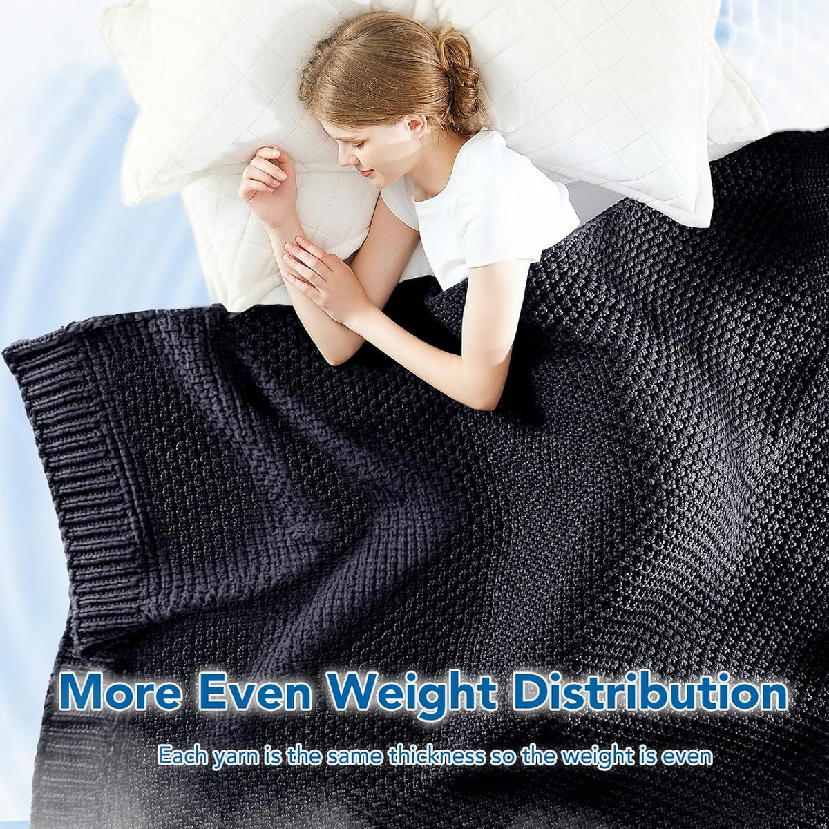 Cozy Comfort Weighted Knitted Blanket With Cooling Microfiber For All Season Relaxation - Elesira
